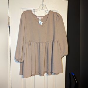Medium Beige 3/4 sleeve blouse beige brand Sweet Adelyn